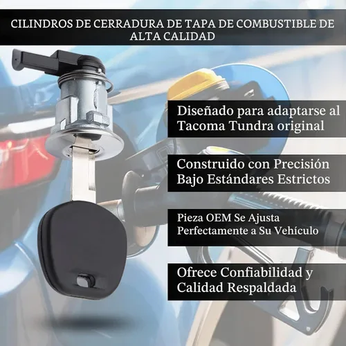Vista 2 de 1 juego de cilindro de bloqueo de puerta de combustible con 2 llaves