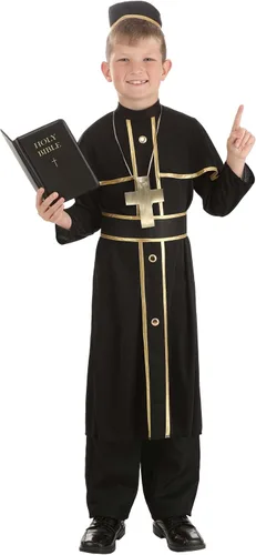 Vista 2 de Disfraz de Sacerdote Deluxe para niño