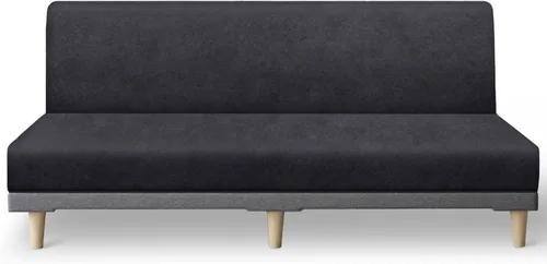 Vista 54 de molasofa - Funda elástica para futón de aspecto de cuero, cubierta para sofá sin brazos, protector de muebles con parte inferior elástica, funda