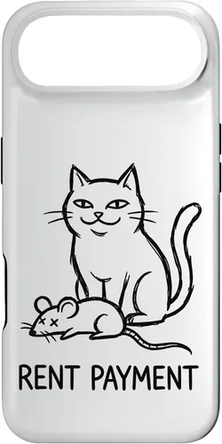 Vista 27 de Pago de alquiler Humor divertido gato para gato papá gato mamá caso para iPhone 17