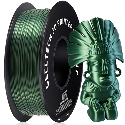 Vista 9 de GEEETECH Filamento PLA de seda plateado de 0.069 libras, filamento de seda brillante para impresora 3D, carrete de 2.2 libras, precisión dimensional