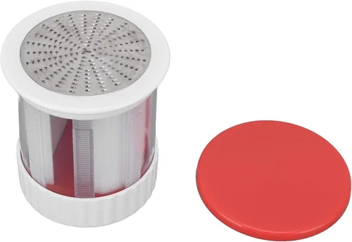 Vista 8 de Omabeta Cheese Grater Home Kitchen Portable Stainless Steel Vegetable Shredder - Red + White