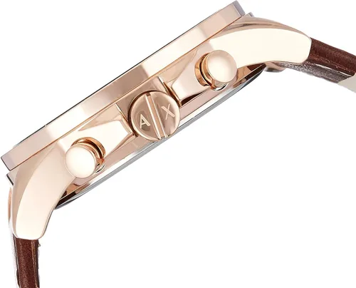 Vista 3 de Armani Exchange AX2508 Reloj de cuero marrón para hombre, Marrón, Cronógrafo