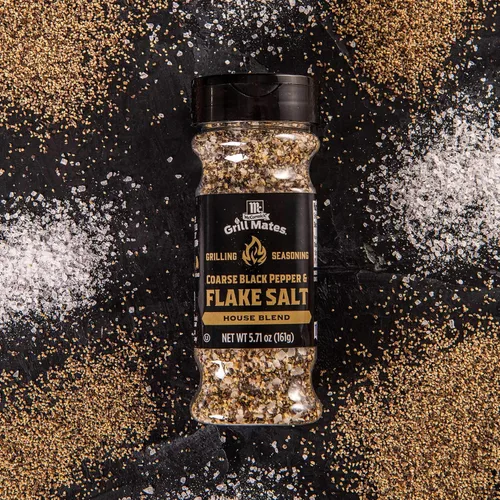 Vista 5 de McCormick Grill Mates Coarse Black Pepper & Flake Salt Grilling Seasoning, 5.71 oz