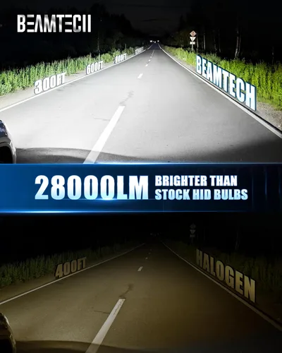 Vista 2 de BEAMTECH Bombilla D1S/D1R, 28000 lúmenes, 80 W, tamaño 1:1, 6500 K, niebla