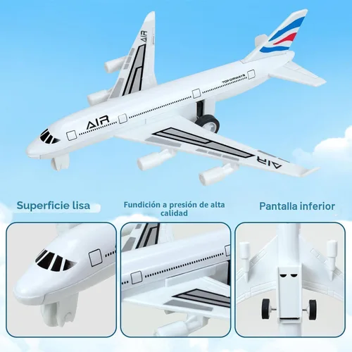 Vista 4 de Juguetes de Avión, Avión de Metal con Retroceso para Niños y Niñas de 3 4 5 6 7 Años, Modelos de Aviones Die Cast, Vehículos de Juego para Niños