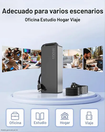Vista 7 de Cargador universal USB-C para laptop de 100 W compatible con Lenovo, Acer, HP, Dell, MacBook, ASUS, Samsung, Google y más computadoras tipo C