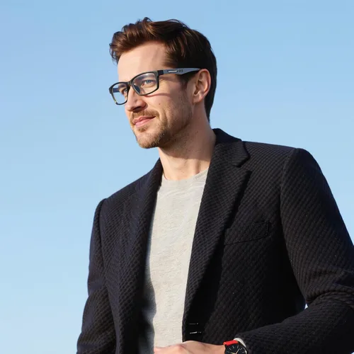 Vista 2 de CARA - Lentes de lectura progresivos multienfoque extremadamente ligeros para hombres, sin línea, bloqueo de luz azul, para lectores de computadora