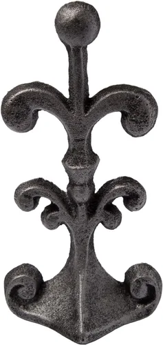 Vista 8 de Comfify - Tope para puerta de hierro fundido, diseño de flor de lis - metal, resistente, rústico, clásico, reciclado, idea de regalo decorativo