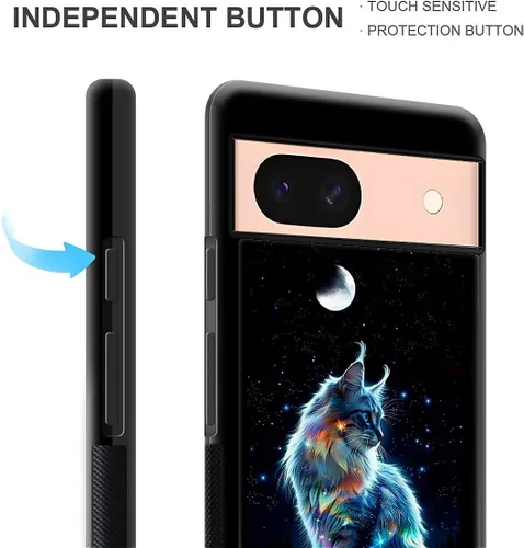 Vista 181 de Compatible con Google Pixel 4A 5G Mobile Case Creative Acrylic Panel trasero Silicona Protección Grip especialmente diseñado para Google Pixel 4A 5G