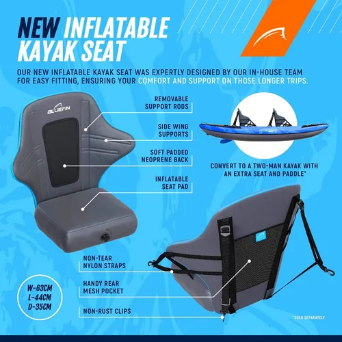 Vista 8 de Bluefin Scout - Kayak inflable para 1 persona, alternativa inflable de canoa