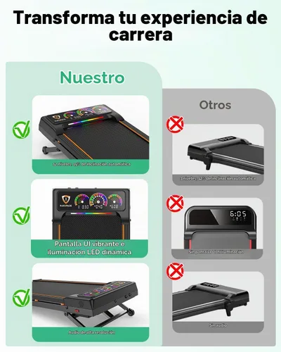 Vista 8 de Almohadilla plegable para caminar con 15% de inclinación automática/luz RGB/pantalla dual, cintas de correr de 3.5 HP para el hogar, almohadilla