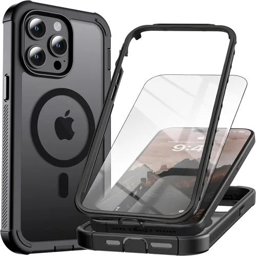 Vista 43 de Funda magnética para iPhone SE 3ª y 2ª [protector de pantalla] [compatible con MagSafe] [protección contra caídas de grado militar]