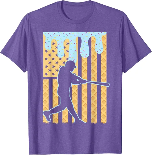 Vista 6 de Camiseta de béisbol Drip Boys Dripping Ice Cream Baseball American Flag, Negro -, Pequeña