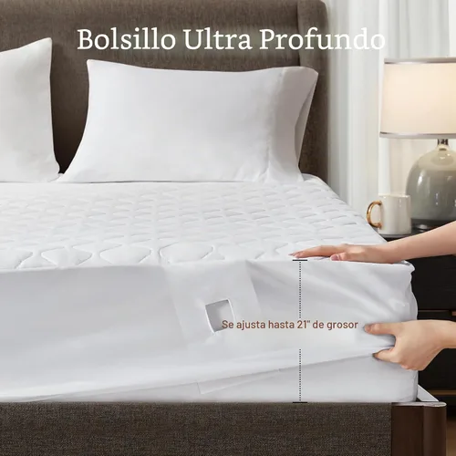 Vista 8 de Beautyrest - Cubrecolchón de algodón con calefacción - Calentador de cama con controlador de 20 ajustes de calor, temporizador de apagado
