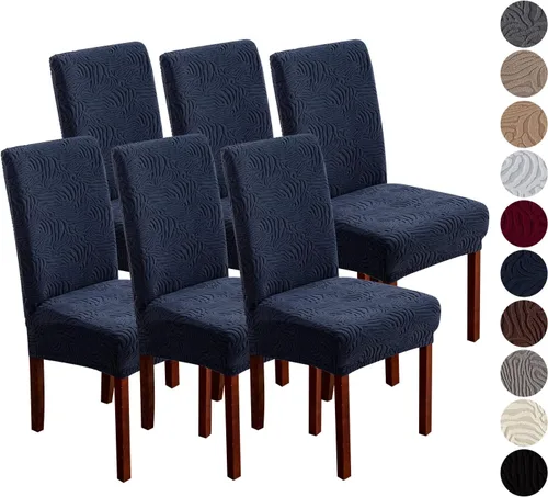 Vista 24 de Fundas para Sillas de Comedor, Fundas para Sillas de Comedor Elásticas Parsons, Protector de Sillas de Cocina para Comedor, Extraíbles, Lavables