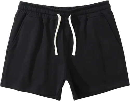 Vista 4 de Muscularfit Pantalones cortos deportivos para hombre, para deportes al aire libre, gimnasio, atléticos, cómodos, con cordón, pantalones cortos