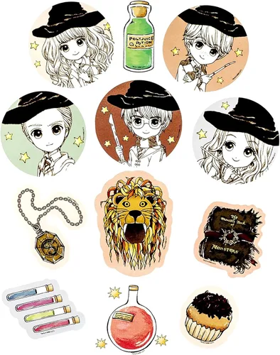 Vista 4 de Conquest Journals - Paquete de calcomanías de personajes e iconos mágicos de Harry Potter, 50 calcomanías, impermeables, resistentes a los arañazos