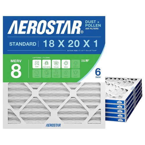 Vista 7 de Filtros de aire plisados MERV 8 de Aerostar de 18 x 20 x 1 pulgada - 4 unidades - Filtros de alta eficiencia para HVAC, caldera y aire acondicionado