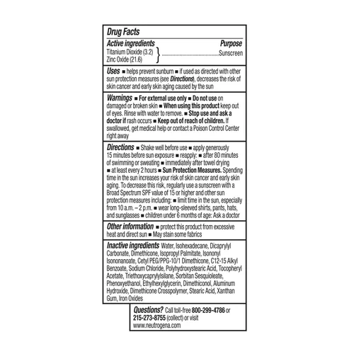 Vista 9 de Neutrogena Purescreen+ Protector solar tintado para rostro SPF 30, protector solar mineral de amplio espectro con óxido de zinc y vitamina E