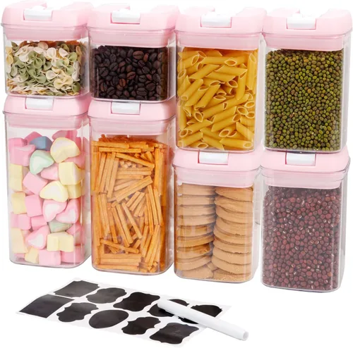 Vista 10 de U-QE Juego de recipientes herméticos para almacenamiento de alimentos, 10 recipientes de plástico transparente sin BPA con tapas de fácil bloqueo