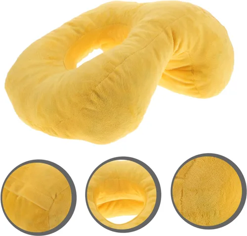 Vista 9 de KICHOUSE Memory Foam Face Down Pillow for Stomach Sleeping Ergonomic Prone Cushion for Eye Surgery Neck Support for Seniors and Patients Yellow