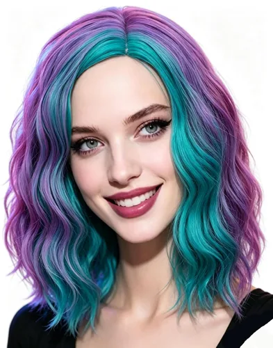 Vista 8 de Peluca larga azul recta para mujer, fiesta de Halloween, espectáculo de anime, pelucas sintéticas para disfraz de cosplay B-AZUL
