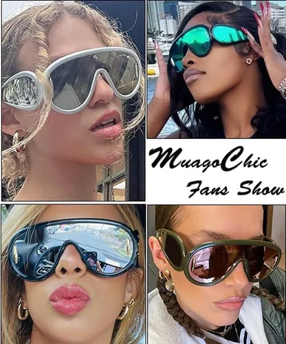 Vista 3 de MC2303 - Gafas de sol cuadradas de gran tamaño para mujer y hombre, estilo aviador, montura grande, gruesas, clásicas, para hombre