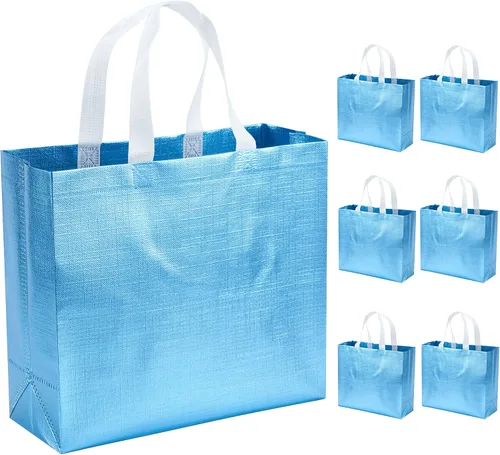 Vista 8 de 6 piezas de bolsas de regalo grandes reutilizables con asas para fiesta y boda