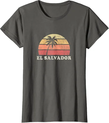 Vista 9 de El Salvador Vintage 70s Retro Throwback Design Camiseta, Azul