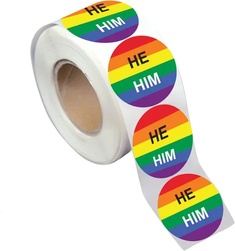 Vista 6 de Pegatinas de bandera bisexual para el mes del orgullo - Venta al por mayor Bi-Pride en un rollo (2 rollos - 500 calcomanías)