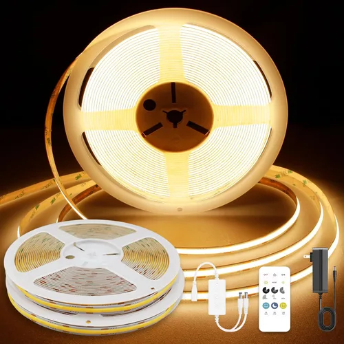 Vista 16 de Tira LED COB, tira de luz LED COB blanca cálida de 16.4 pies, tira de luz LED regulable de 2700 K, CRI92+, 0.315 in de ancho, cinta LED flexible