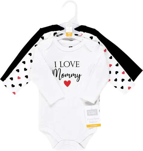 Vista 2 de Hudson Baby Body unisex de algodón de manga larga, para bebé