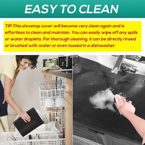 Vista 5 de PAWBOSE Alfombrilla de cocina de inducción de silicona resistente al calor, cubierta superior de estufa ignífuga para estufa eléctrica, protector