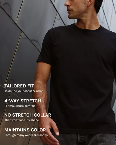 Vista 3 de INTO THE AM Camiseta para hombre, manga corta, cuello redondo, suave, ajustada, tallas S a 4XL, camisetas clásicas frescas