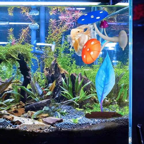 Vista 2 de Ipetboom Betta Fish Beds, 2pcs Betta Fish Hamaca Acuario Camas de descanso Betta Fish Cama de hojas de descanso