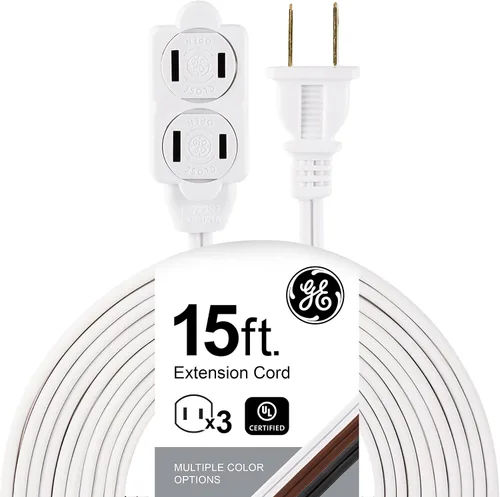 Vista 10 de GE - Cable de extensión, tira de alimentación, punta, calibre, tapas de toma de corriente de seguridad de giro a cierre, clasificación