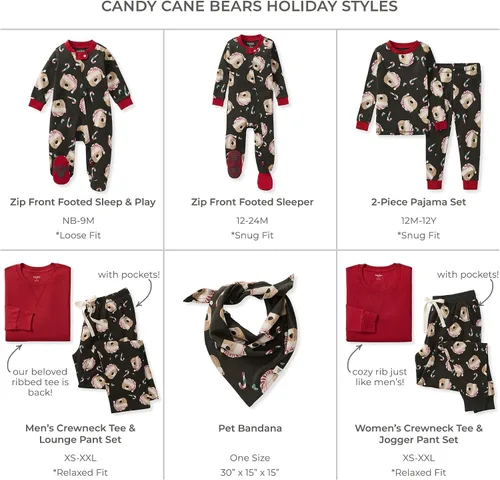 Vista 2 de Burt's Bees Baby - Pijamas navideños de algodón orgánico a juego para toda la familia