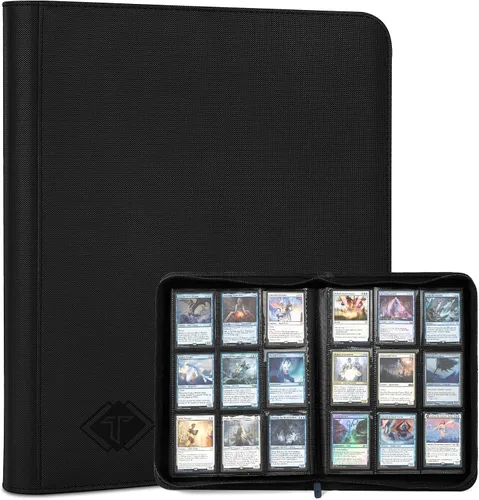 Vista 22 de Carpeta de cartas de 4 bolsillos para 160 fundas, carpeta de cartas álbum para colección de cartas intercambiables para cartas deportivas, cartas