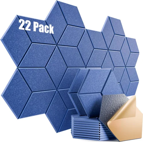 Vista 36 de Paquete de 12 paneles acústicos autoadhesivos de 12 x 10 x 0.4 pulgadas, paneles de espuma a prueba de sonido con alta densidad, elegante diseño