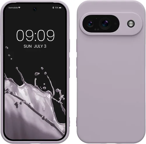 Vista 111 de kwmobile Funda compatible con Google Pixel 9 - Funda protectora delgada de TPU para teléfono - Acabado mate suave - Piedra antigua
