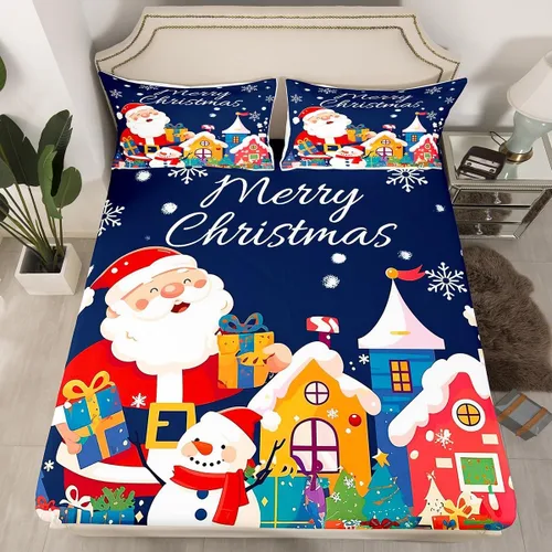 Vista 12 de Erosebridal Divertida sábana bajera ajustable de Halloween para niños, lindo juego de ropa de cama de calabaza fantasma, decoración de Halloween