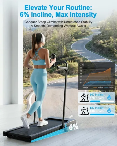 Vista 8 de Walking Pad with Handle bar, Smart AI App Control for Home