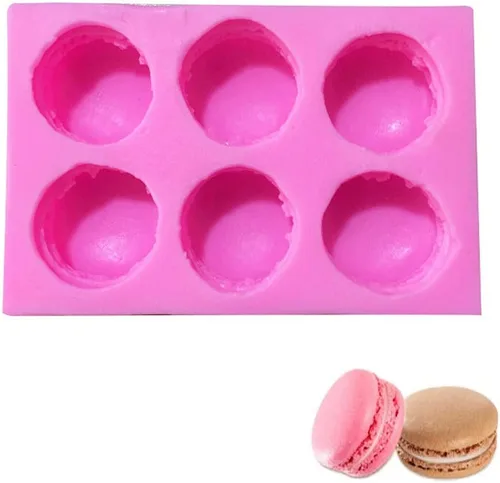 Vista 3 de Molde de silicona para macarrón de 6 agujeros, suministros de molde para hornear chocolate (color aleatorio)
