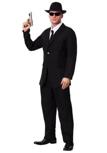 Vista 4 de Disfraz de traje negro talla extra Multicolor