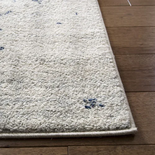 Vista 4 de SAFAVIEH Madison Collection - Alfombra de área cuadrada de 4 pies, color crema y azul marino, diseño desgastado de medallón de copo de nieve,