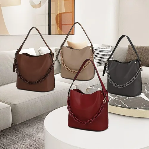 Vista 7 de MKF Collection Bolso Hobo, Bolso de mano con asa superior, Bolso de hombro de cuero PU