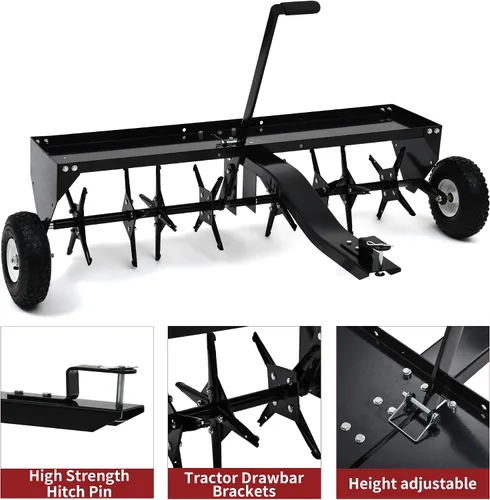Vista 8 de YITAMOTOR Remolque de 40" aireador detrás del césped, tire detrás