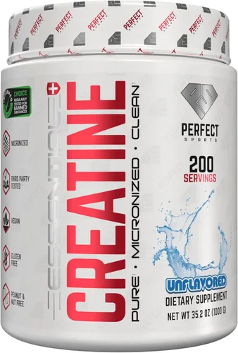 Vista 2 de PERFECT SPORTS Creatina esencial Monohidrato de creatina pura y micronizada Apto para veganos, sin gluten Construcción y rendimiento muscular