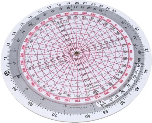 Vista 6 de E6B-R Circular Flight Computer Aviation Plotter Slide Rule Pilot Gear